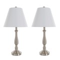 Hastings Home Table Lamps Set of 2, Traditional Brushed Steel (2 LED Bulbs included) by Hastings Home 955790HNC